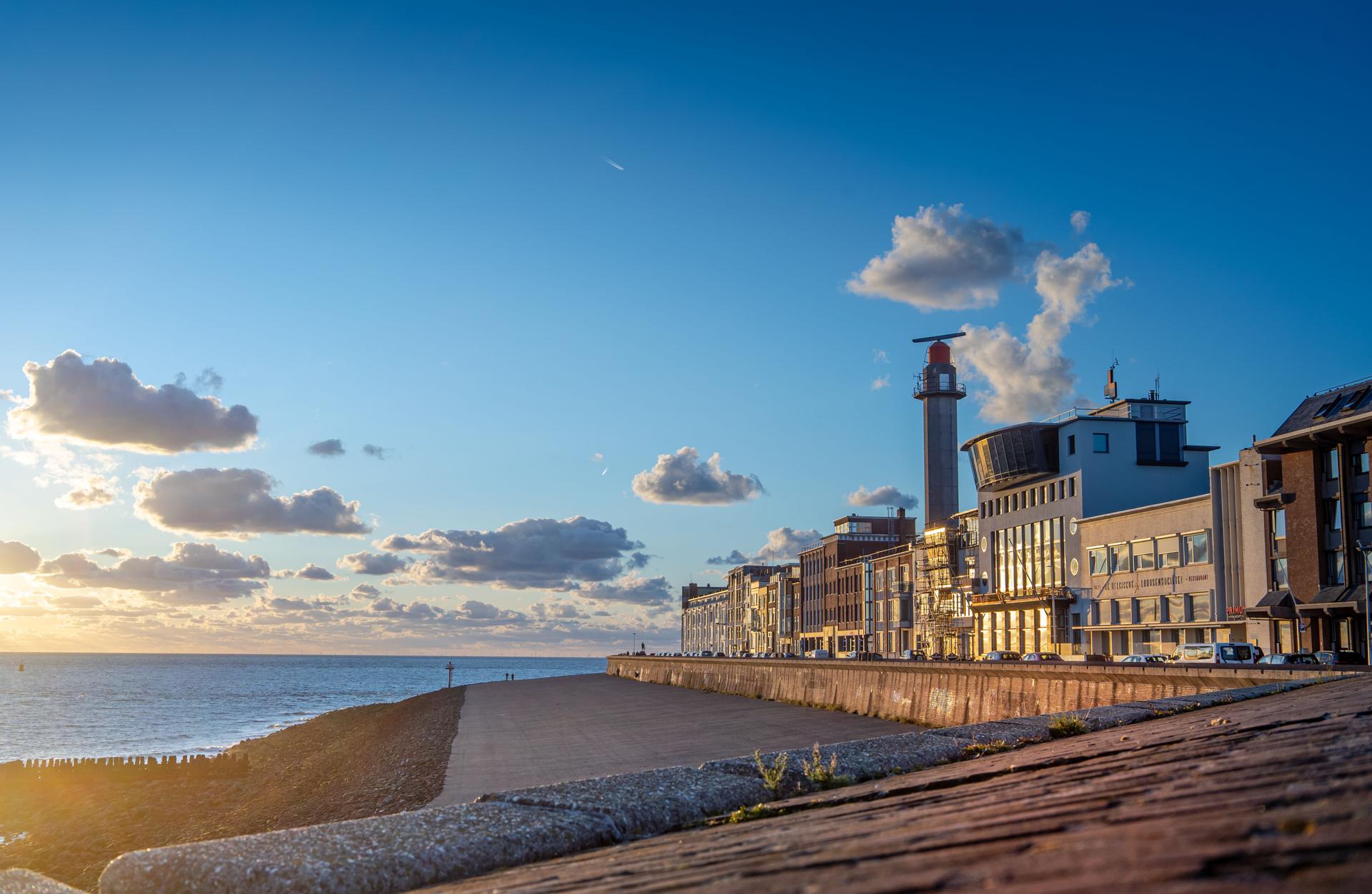 The Vlissingen seafront at sunset